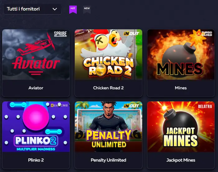 Vavada Casino giochi